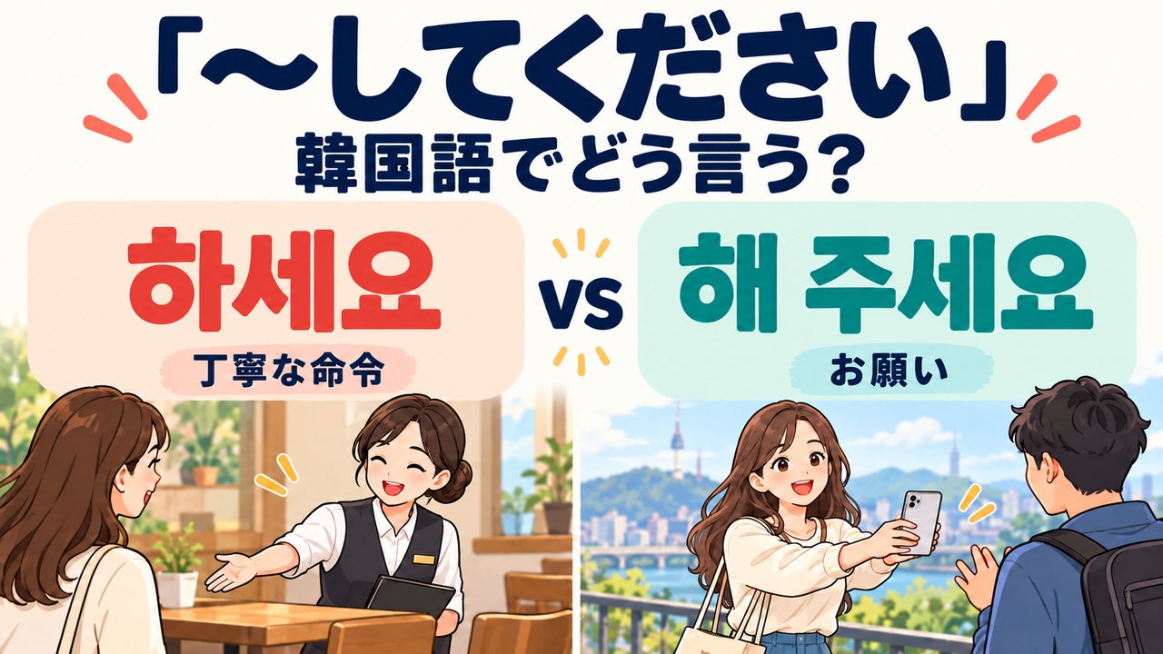 「〜してください」韓国語で하세요と해 주세요の違い
